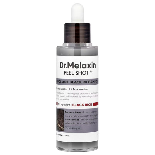 Dr.Melaxin, Peel Shot, Exfoliant Black Rice Ampoule, For All Skin Types, 2.7 fl oz 80 ml