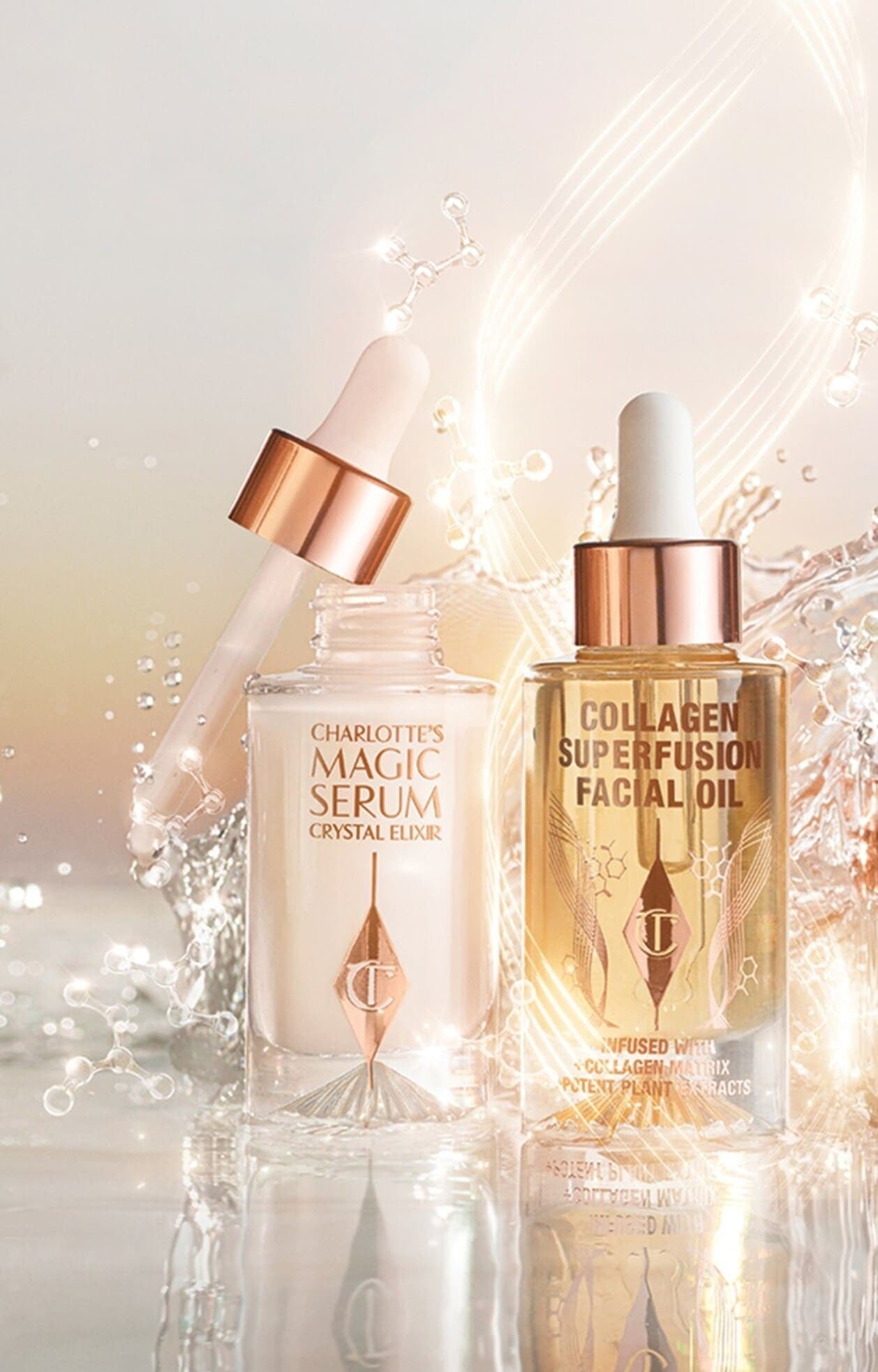 Charlotte Tilbury Glow Duo: Magic Serum Crystal Elixer & Collagen Superfusion Oil, 30ml